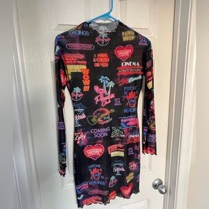 MOVING SALE MAKE OFFER Neon mesh bodycon dress